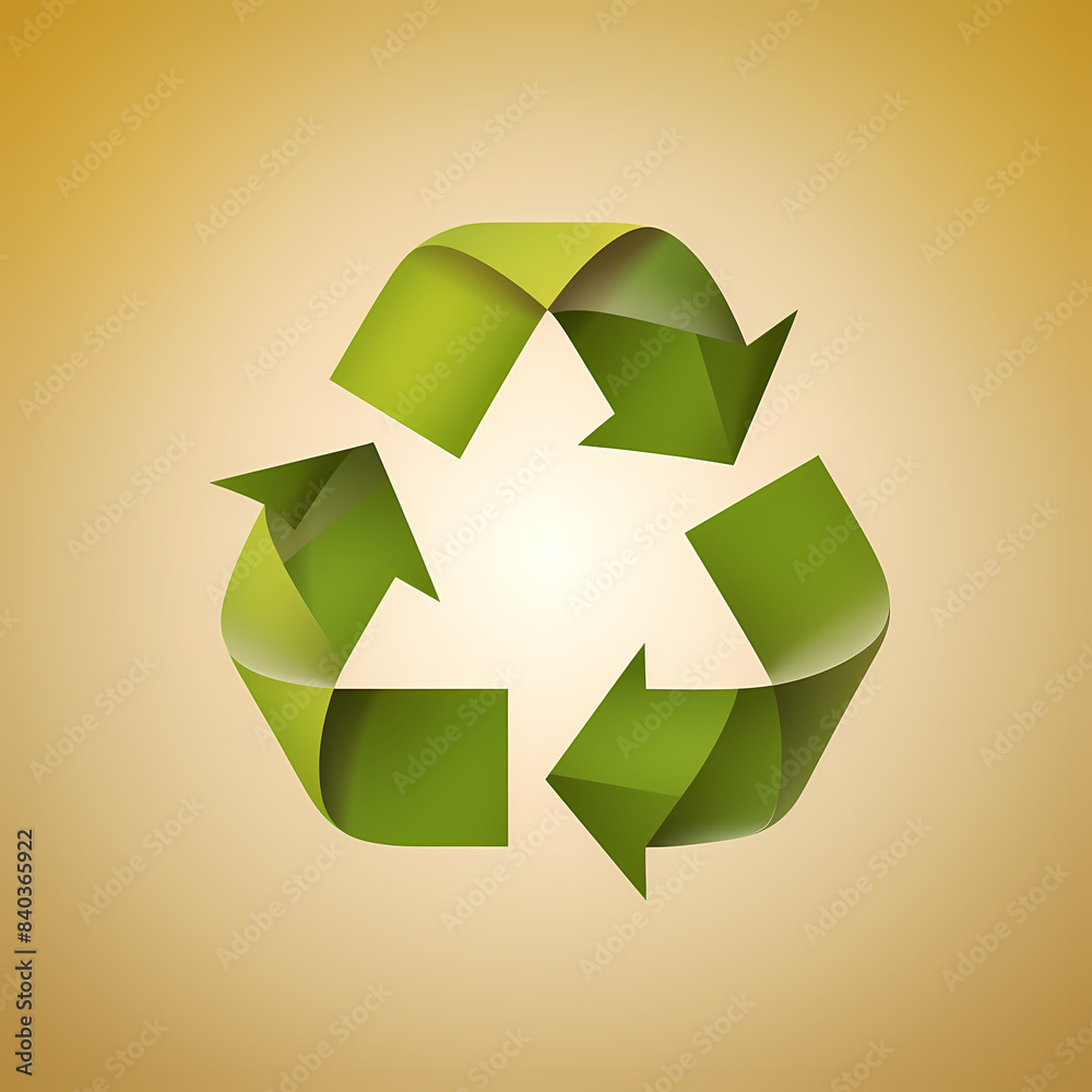 Fototapeta premium Recycling symbol in paper art vector image