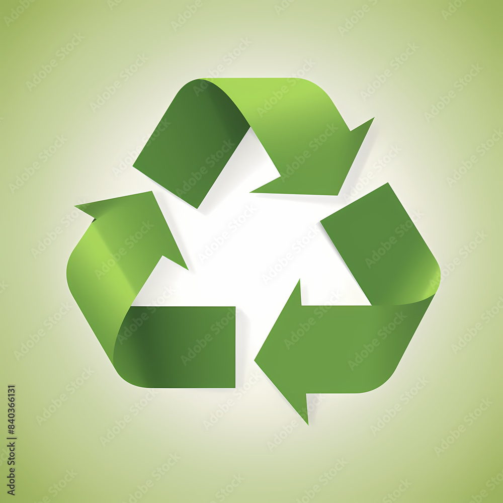 Fototapeta premium Recycling symbol in paper art vector image