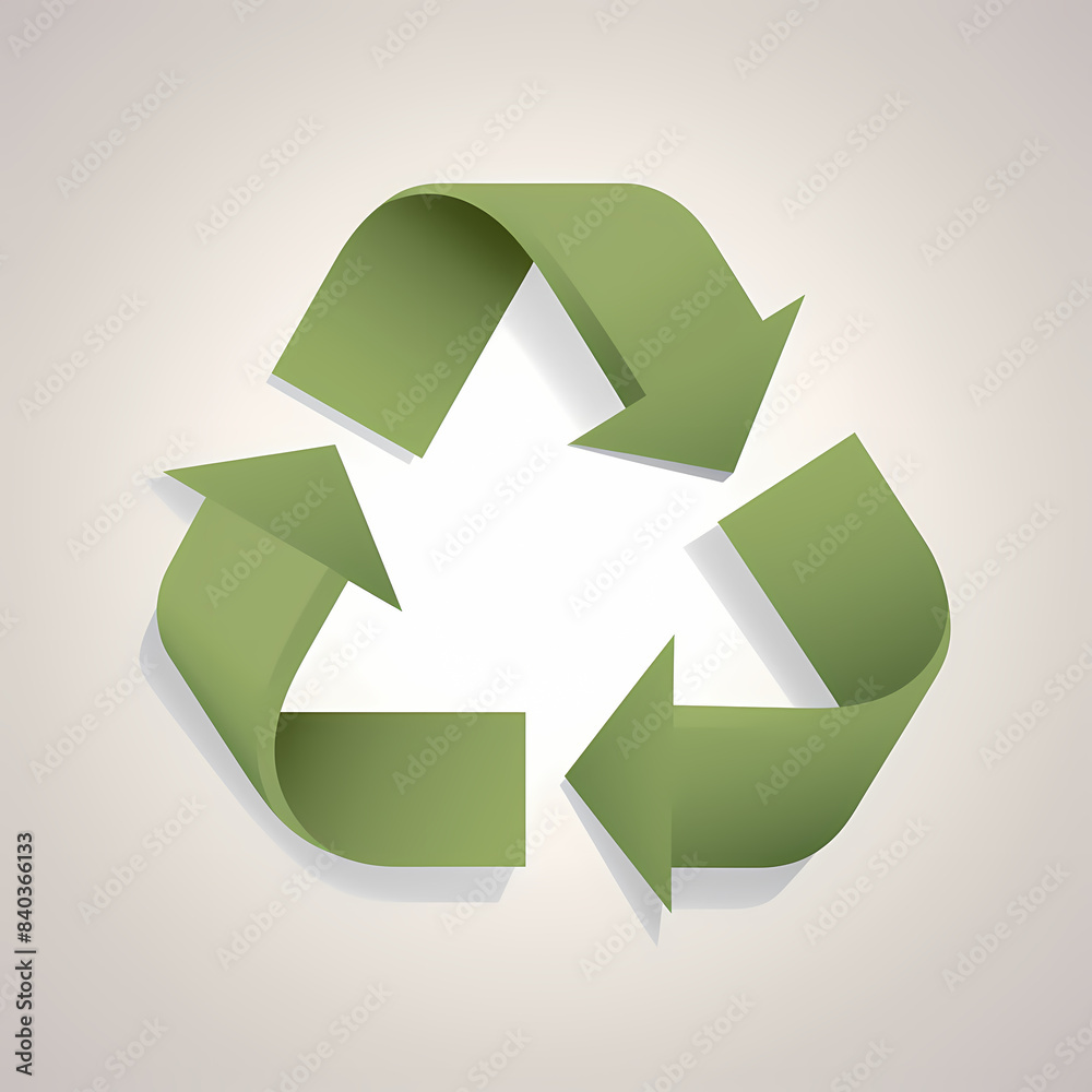 Obraz premium Recycling symbol in paper art vector image