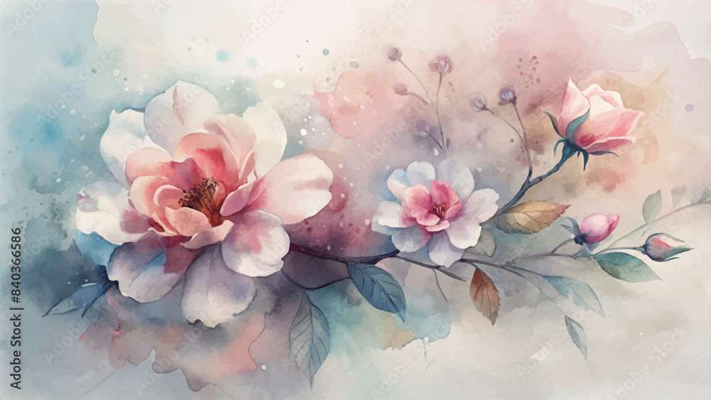 Beautiful watercolor flower background Beautiful watercolor flower background