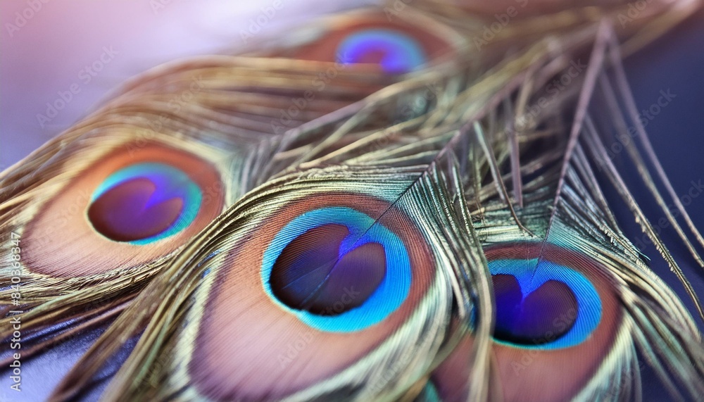 Naklejka premium Close-Up of Vibrant Peacock Feathers: A Beautiful and Decorative Design