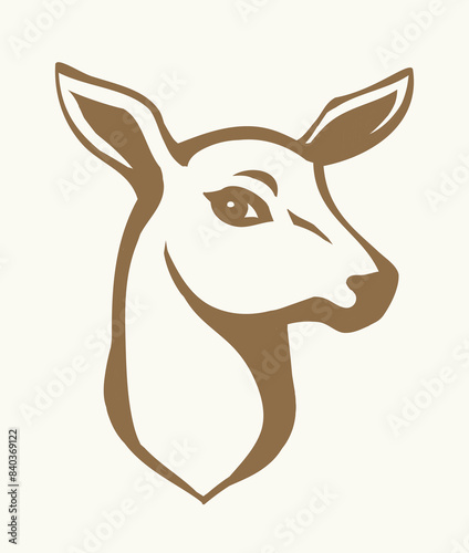 Beautiful noble deer. Vector drawing