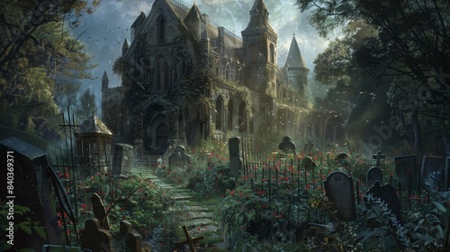 The gardens surrounding the mansion are overgrown and tangled hiding the graves of the restless spirits that refuse to leave