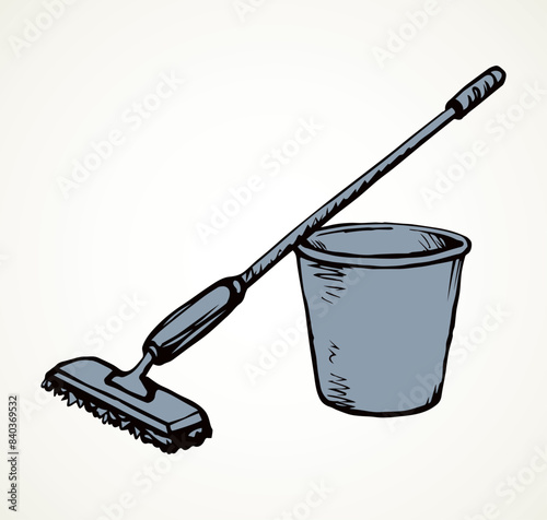 Bin for cleaning. Vector drawing