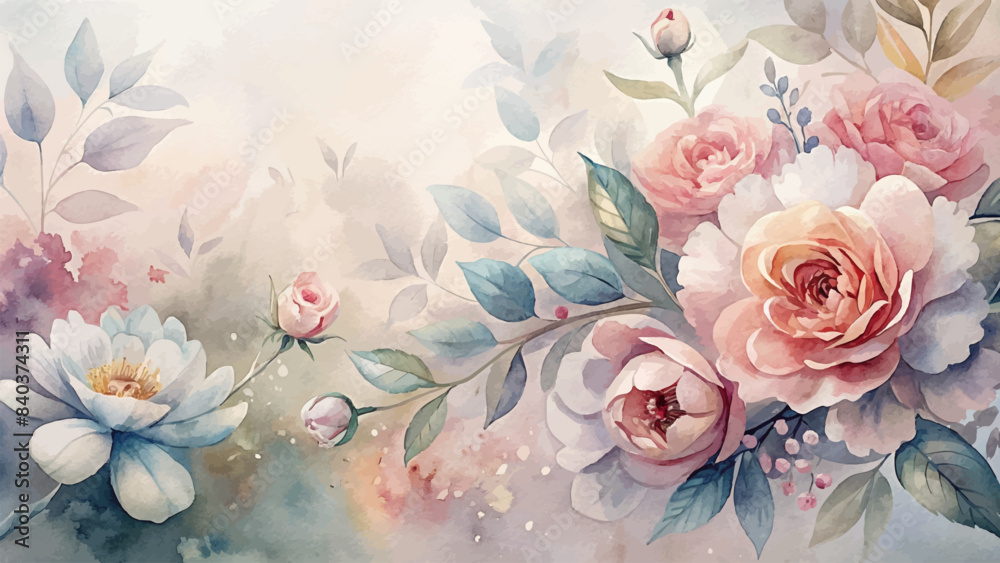 Beautiful watercolor flower background Beautiful watercolor flower background