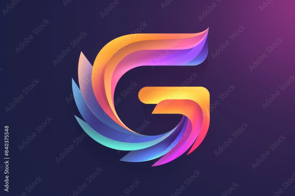 Illustration of the letter G composed of colorful lines Illustration of the letter G composed of colorful lines