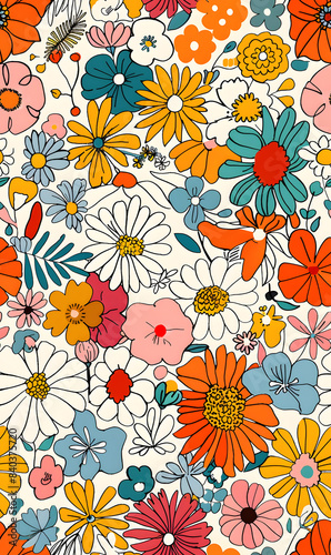 Seamless pattern of flower.