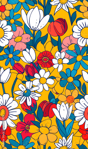 Seamless pattern of flower.