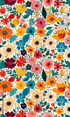 Seamless pattern of flower.