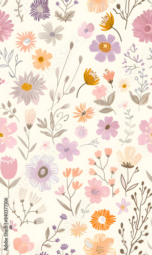 Seamless pattern of flower.