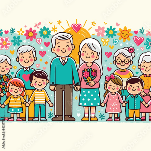 Grand Parents Day Art Design 