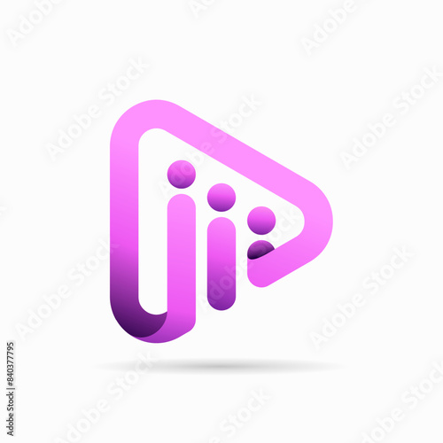 people media play logo, media logo, video logo