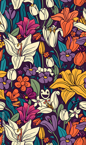 Seamless pattern of flower.