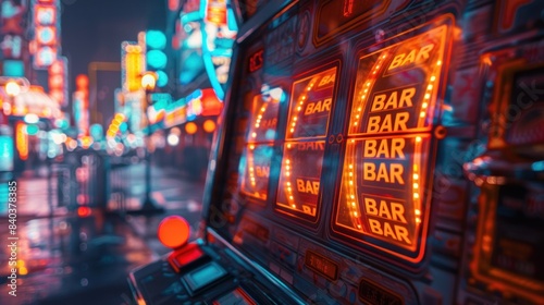 A slot machine close up.