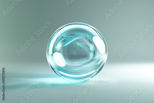 A close-up shot of a glass object sitting on a table