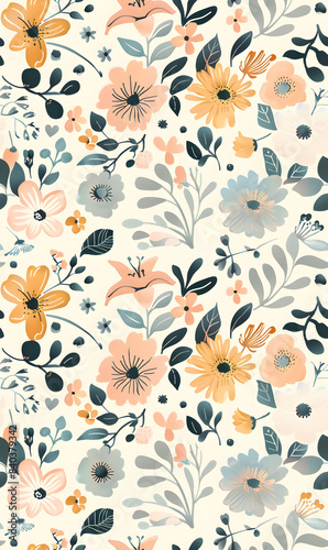 Seamless pattern of flower.