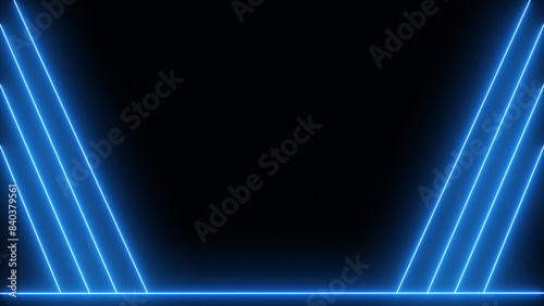 Blue neon lines on black background