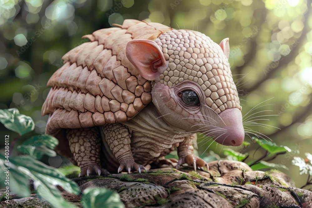 A close-up photo of a small animal sitting on a rock, with natural surroundings