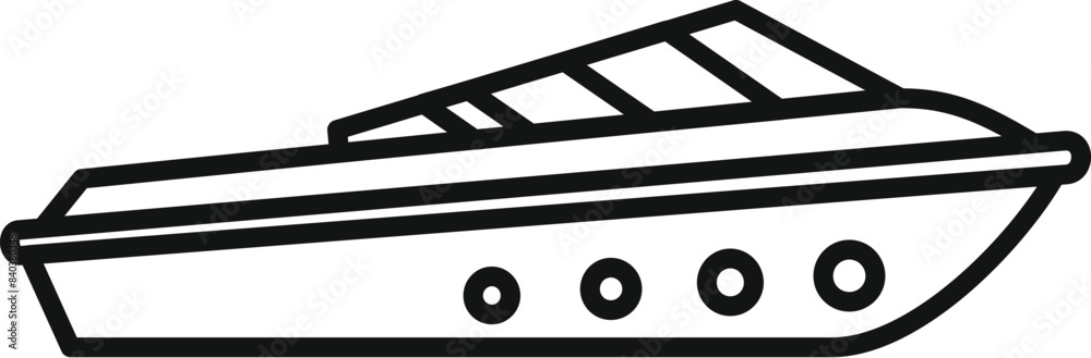 Sleek and stylish speedboat gliding through water, representing luxury, adventure, and the thrill of the open sea