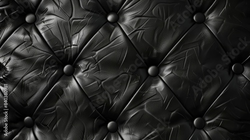 luxurious black rhombic genuine leather texture closeup abstract upholstery background digital fabric swatch photo