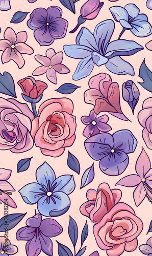 Seamless pattern of flower.