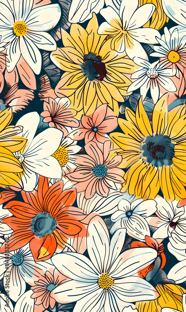 Seamless pattern of flower.