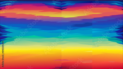 The image features a stunning gradient background that smoothly transitions through a range of vibrant colors.