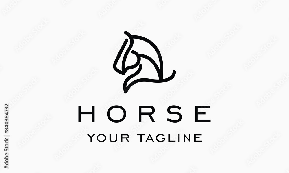 Vector horse equine simple line logo vector icon illustration Vector horse equine simple line logo vector icon illustration
