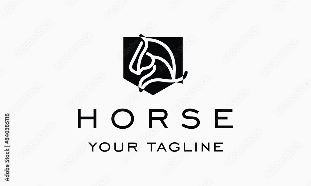 Vector horse equine shield logo vector icon illustration Vector horse equine shield logo vector icon illustration