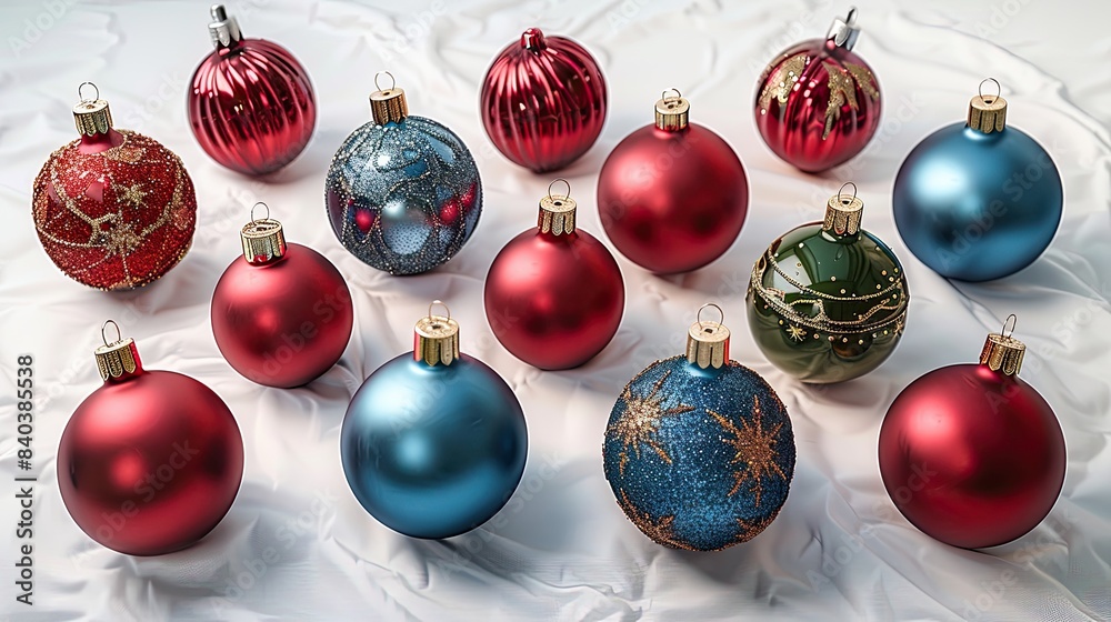 Christmas balls over white background Christmas balls over white background