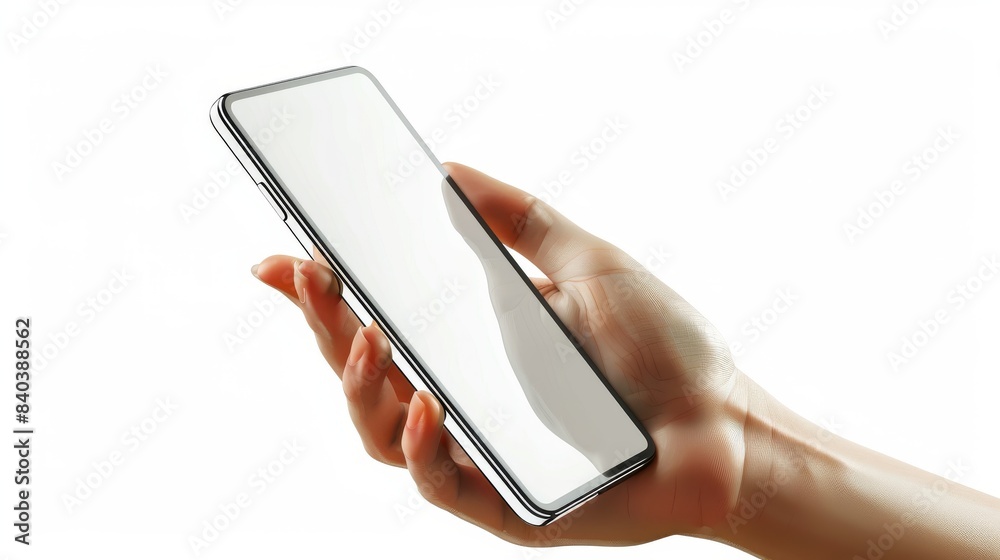 Hand holding smart phone Mockup and screen Transparent and Clipping Path isolated for Infographic Business web site design app Hand holding smart phone Mockup and screen Transparent and Clipping Path isolated for Infographic Business web site design app