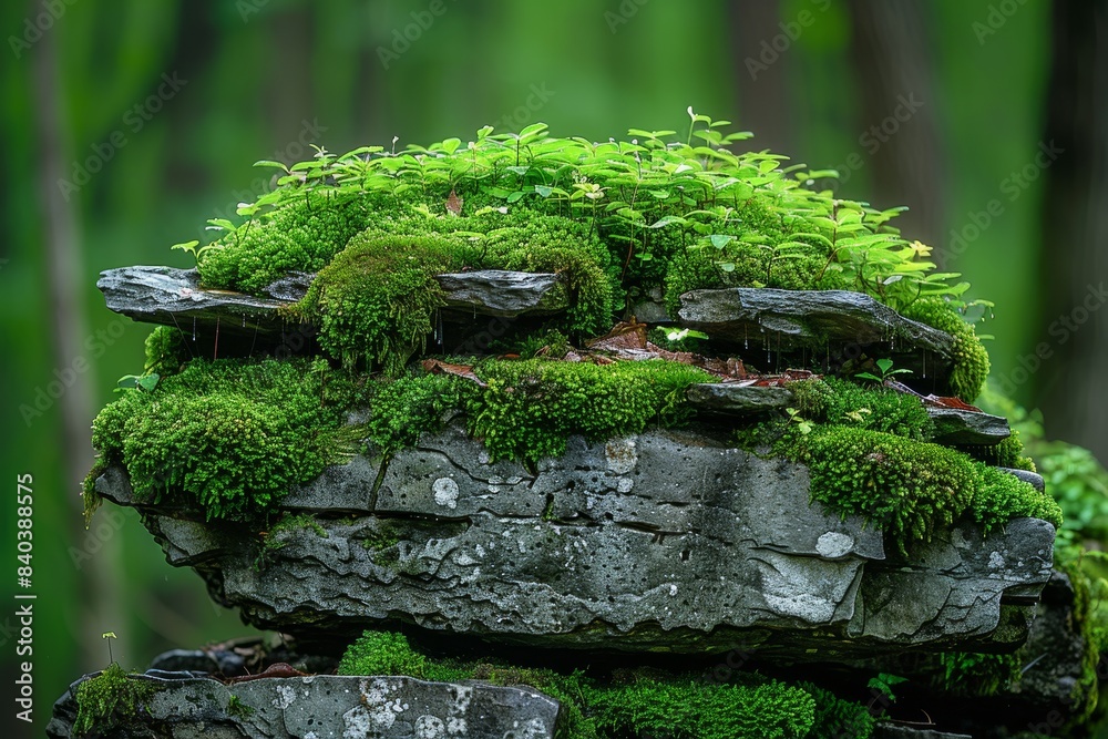 Moss-covered rocks in a serene woodland, showcasing natural textures. Moss-covered rocks in a serene woodland, showcasing natural textures.