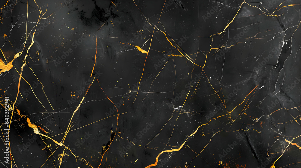 natural black marble texture with golden veins