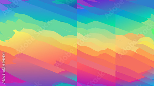 The image features a stunning gradient background that smoothly transitions through a range of vibrant colors.