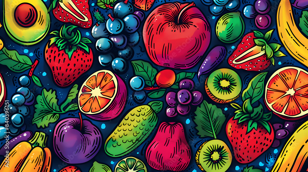 wallpaper or Frame of different exotic fruits on background, Space for text wallpaper or Frame of different exotic fruits on background, Space for text