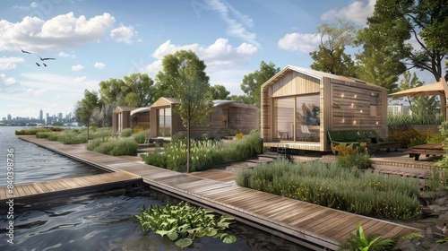 Wallpaper Mural Seaside Serenity EcoFriendly Tiny Homes with Organic Gardens and Renewable Energy Torontodigital.ca