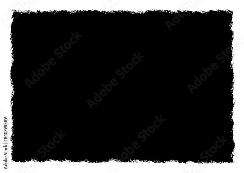 Horizontal grunge textures, rectangle frame, black dirty texture. brush stroke photo