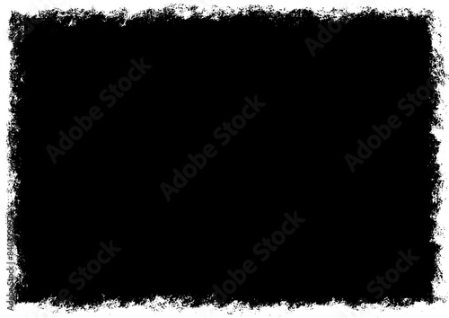 Horizontal grunge textures, rectangle frame, black dirty texture. brush stroke