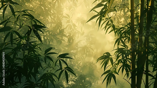 Retro bamboo forest sunshine pattern illustration poster background