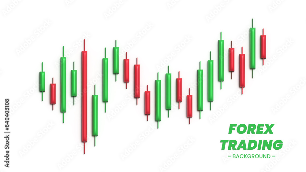 Stock market trending 3D chart graph background for economic growth Stock market trending 3D chart graph background for economic growth
