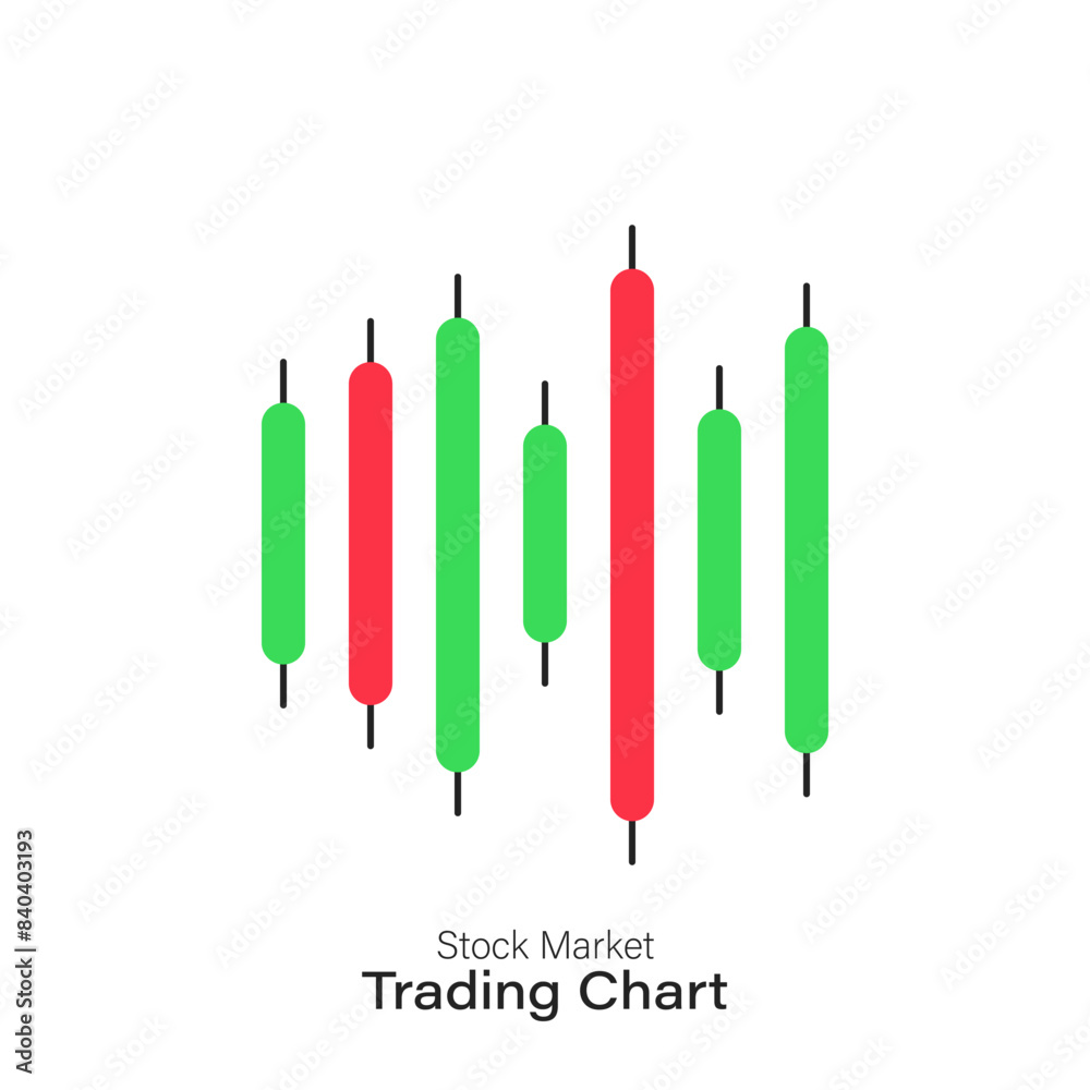 Up and down stock market trading chart graph on white background Up and down stock market trading chart graph on white background
