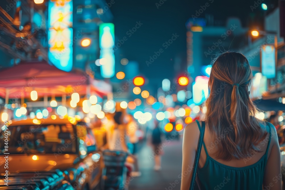 Εκτύπωση καμβά Vibrant street market with diverse vendors selling exotic produce, ideal for tra