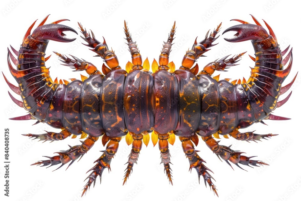 A close-up view of a large insect on a white background, suitable for use in medical or educational contexts A close-up view of a large insect on a white background, suitable for use in medical or educational contexts