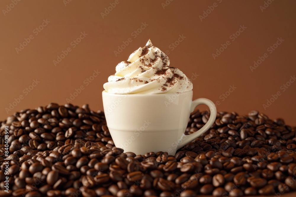 Cup of coffee with whipped cream and cocoa Cup of coffee with whipped cream and cocoa