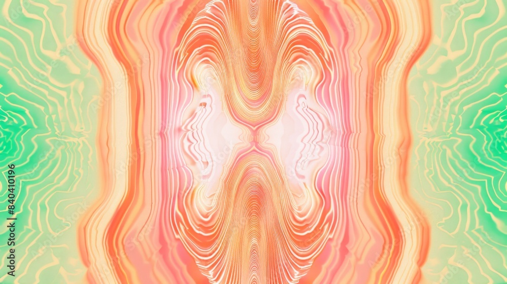 Digital illustration featuring a hypnotic moiré pattern
