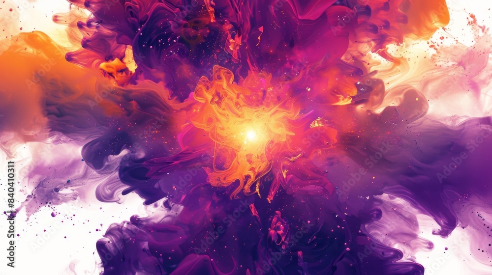 Digital illustration featuring an exploding supernova Digital illustration featuring an exploding supernova