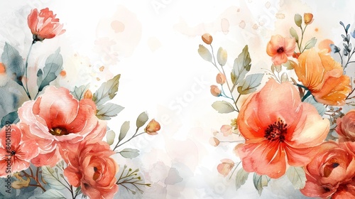 watercolor Exquisite watercolor floral. Perfect for wedding invitations, greeting cards and more.