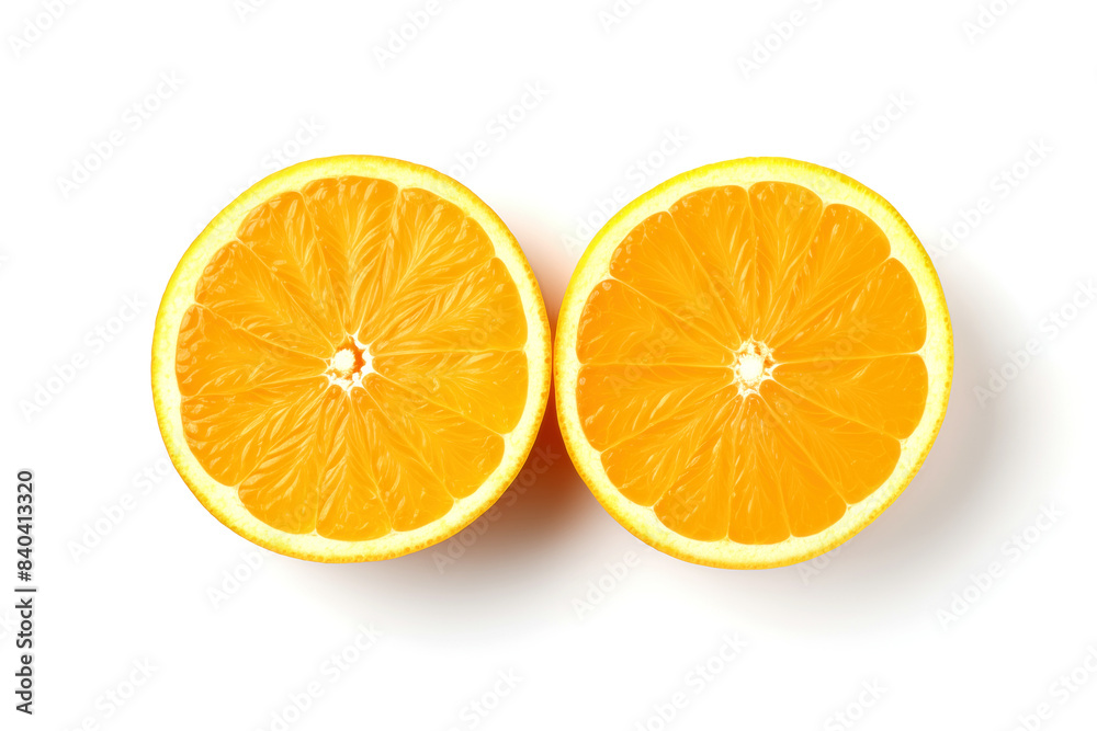 Sliced orange isolated on white background. Sliced orange isolated on white background.