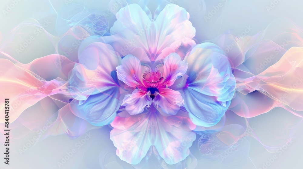 Digital illustration featuring a blooming flower