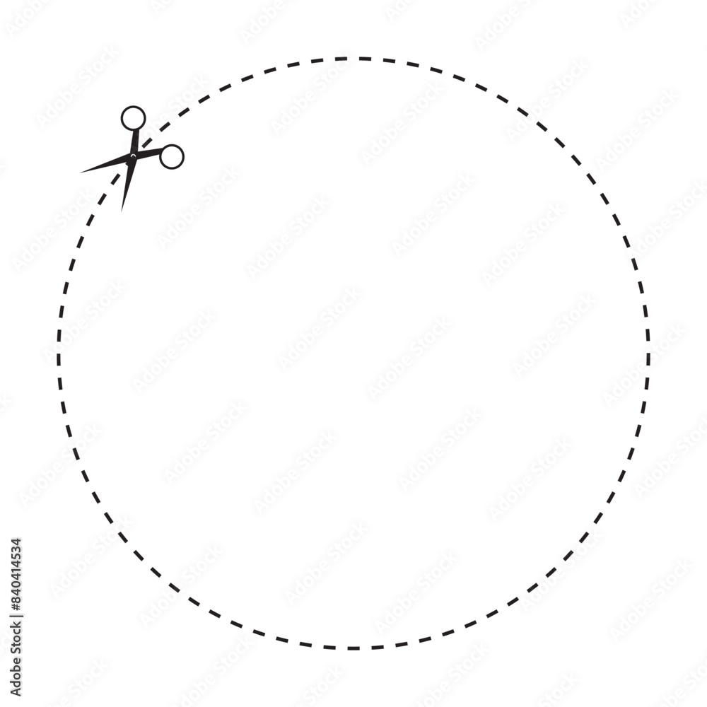 Cut here scissors line. Icon of scissors with dash line for paper, coupon and voucher. vector illustration. EPS 10/AI Cut here scissors line. Icon of scissors with dash line for paper, coupon and voucher. vector illustration. EPS 10/AI